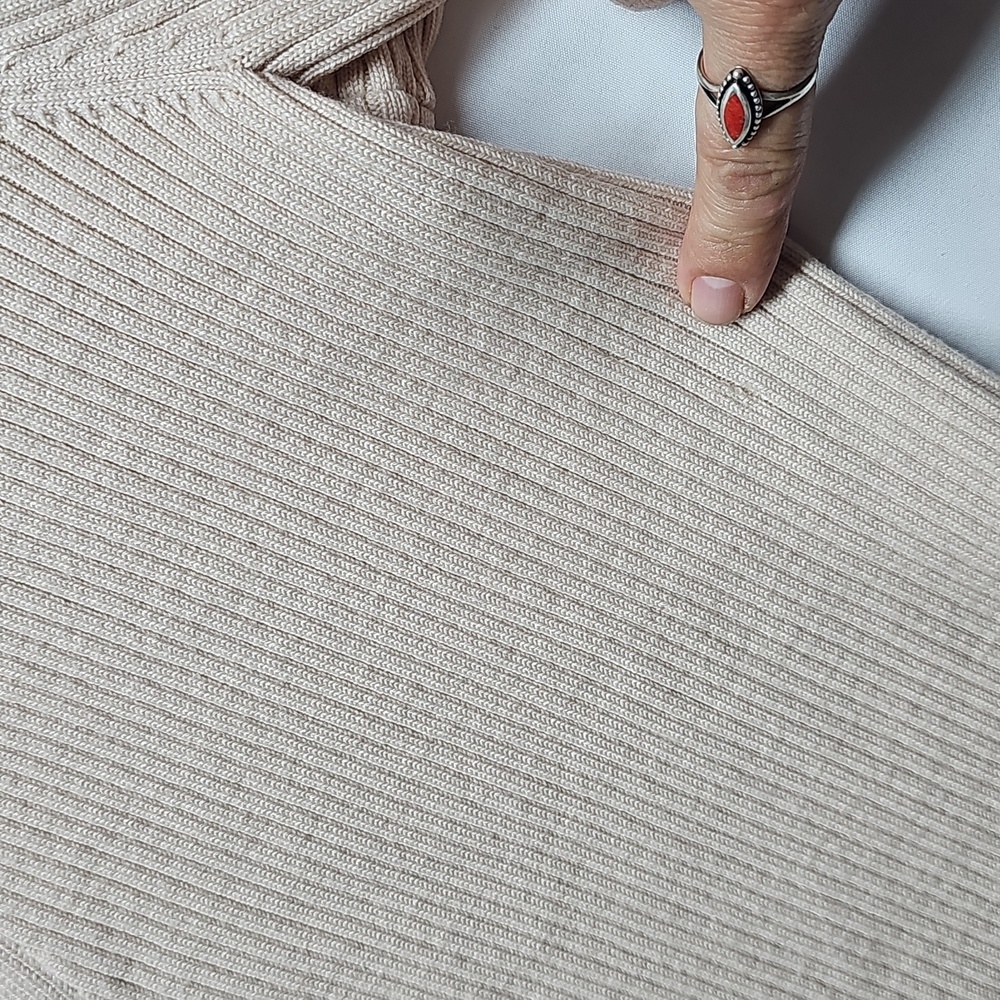 Tory Burch Beige Ribbed Cardigan - Picture 7 of 16